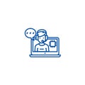 Client technical service line icon concept. Client technical service flat  vector symbol, sign, outline illustration. Royalty Free Stock Photo