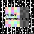 Client Testimonials Black White Light Colorful Grid Lines Triangles Circles