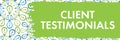 Client Testimonials Green Blue Bulbs Circular Texture Text