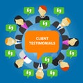 Client testimonials consumer feedback service opinion Royalty Free Stock Photo
