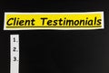 Client testimonials customer feedback review quality survey testimonial Royalty Free Stock Photo