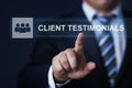 Client testimonials Opinion Feedback business technology internet concept Royalty Free Stock Photo