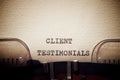 Client testimonials phrase Royalty Free Stock Photo