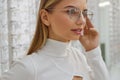 Client Woman At Eyeglasses Store Portrait