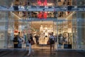 Clients going outof an H&M store in the Serbian capital city,