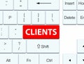 Clients red keyboard button Royalty Free Stock Photo