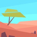 Low poly lonely tree in desert Royalty Free Stock Photo