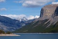 Cliff above Lake Minnewanka, Rocky Mountains, Canada Royalty Free Stock Photo