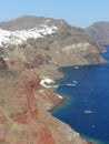 Cliff along the caldera of Santorini in the cyclades islands in Greece.