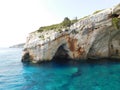 Cliff on the shore of Zakynthos island, Greece Royalty Free Stock Photo