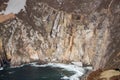 Irish Cliff and bay along Donegal`s coast as it meets the Atlantic ocean.