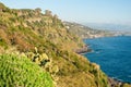 The cliff called `Timpa` near Acireale, in the eastern coastline of Sicily