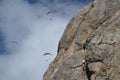 Cliff climbing and paragliding