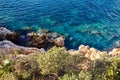 Cliff coast with beautiful blue water