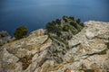 Cliff in the coastline with blue sea Royalty Free Stock Photo