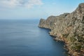 Cliff in the coastline with blue sea Royalty Free Stock Photo