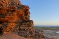 Cliff of coastline of Point Lonsdale, Australia during dusk