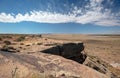 Cliff in desertscape view of the Petrified Forest National Forest in Arizona USA Royalty Free Stock Photo