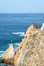 Cliff Divers jump at La Quebrada - Acapulco - Mexico Royalty Free Stock Photo