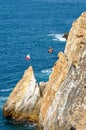 Cliff Divers jump at La Quebrada - Acapulco - Mexico Royalty Free Stock Photo