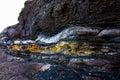 Cliff Face Colored Vein Looking Close Up Royalty Free Stock Photo