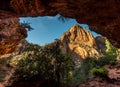 Cliff framed on the Canyon overview trail Royalty Free Stock Photo