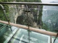 Cliff Glass Sky Walk at Tianmen Mountain, The Heaven`s Gate at Zhangjiagie, Hunan Province, China, Asia Royalty Free Stock Photo