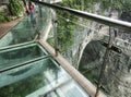 Cliff Glass Sky Walk at Tianmen Mountain, The Heaven`s Gate at Zhangjiagie, Hunan Province, China, Asia Royalty Free Stock Photo