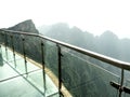 Cliff Glass Sky Walk at Tianmen Mountain, The Heaven`s Gate at Zhangjiagie, Hunan Province, China, Asia Royalty Free Stock Photo