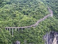 The Cliff Hanging Walkway at Tianmen Mountain, The Heaven`s Gate at Zhangjiagie, Hunan Province, China, Asia