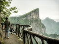 The Cliff Hanging Walkway at Tianmen Mountain, The Heaven`s Gate at Zhangjiagie, Hunan Province, China, Asia Royalty Free Stock Photo