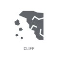 Cliff icon. Trendy Cliff logo concept on white background from N