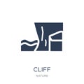 Cliff icon. Trendy flat vector Cliff icon on white background fr