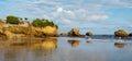 Cliff at La Grande Plage beach in Biarritz, banner