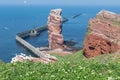 Cliff Lange Anna at western point of German island Helgoland Royalty Free Stock Photo