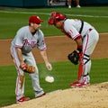 Cliff Lee and Carlos Ruiz Philadelphia Phillies Royalty Free Stock Photo