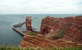 Cliff line of Heligoland with the Tall Anna Royalty Free Stock Photo