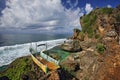 Cliff on Pantai Ngobaran Beach Jogjakarta Royalty Free Stock Photo