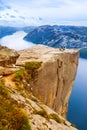 Cliff Preikestolen in fjord Lysefjord - Norway