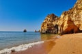 Cliff rock on Praia da Batata on a sunny day Royalty Free Stock Photo