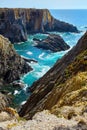 Amazing cliff rocks on the west coast of Portugal in Alentejo region Royalty Free Stock Photo