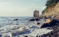 Cliff Sail on coast of Black sea Royalty Free Stock Photo