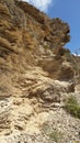 Sandstone sediment layers on an Israeli coast