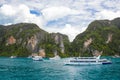 Cliff , sea and boat