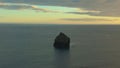 Cliff in Sea at Sunset. Reykjanes Peninsula. Iceland. Aerial View