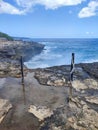 Cliff Seaside Bali Nusa Lembongan Devil Tear Blue Wave Sea Royalty Free Stock Photo