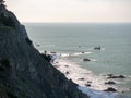 Cliff side on foggy day