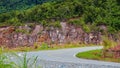 A cliff on the side of the Trans Papua road in South Manokwari, West Papua Province.