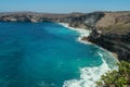 The cliff of Tanjung Ringgit, East Lombok. Panoramic view from the cliff. The hidden germ. High cliffs at the hidden
