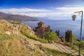 Cliff-top church of Saint Joan at Kaneo or St. Jovan Kaneo Royalty Free Stock Photo